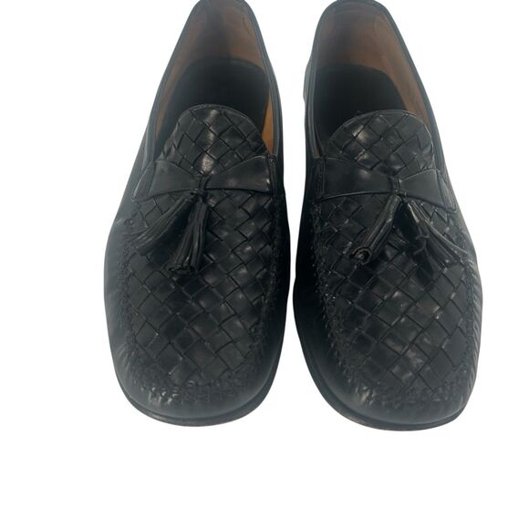 COLE HAAN Mens Casual Dress Shoes Black Woven Leather Tassel Loafer SZ 12 Resort main image 13
